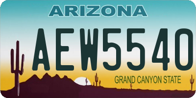 AZ license plate AEW5540