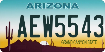 AZ license plate AEW5543