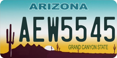 AZ license plate AEW5545