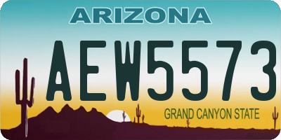 AZ license plate AEW5573
