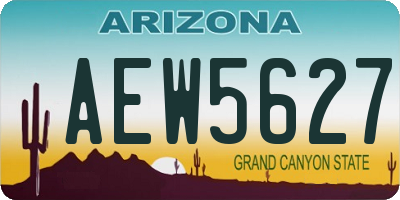 AZ license plate AEW5627