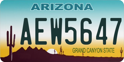 AZ license plate AEW5647