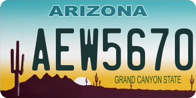 AZ license plate AEW5670
