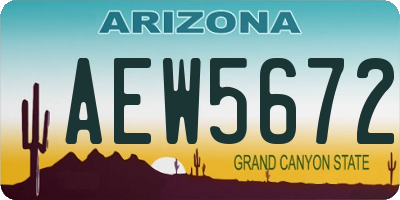 AZ license plate AEW5672