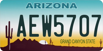 AZ license plate AEW5707