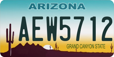 AZ license plate AEW5712
