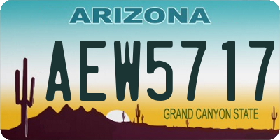 AZ license plate AEW5717