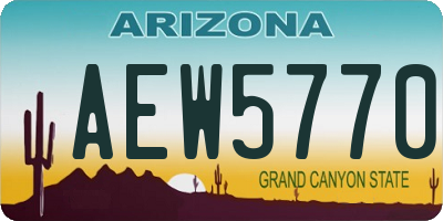 AZ license plate AEW5770
