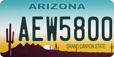 AZ license plate AEW5800