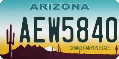 AZ license plate AEW5840