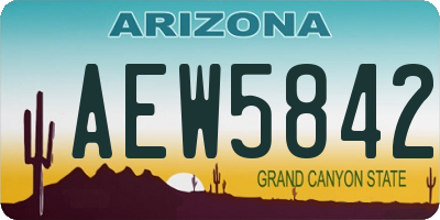 AZ license plate AEW5842