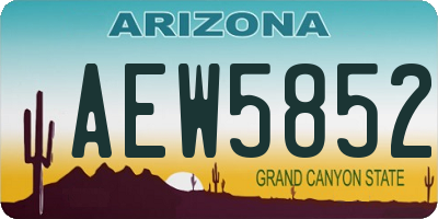 AZ license plate AEW5852