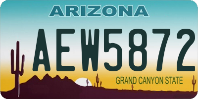AZ license plate AEW5872