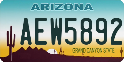 AZ license plate AEW5892
