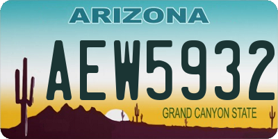 AZ license plate AEW5932