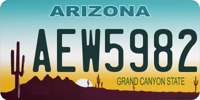 AZ license plate AEW5982