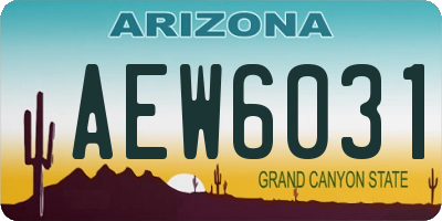 AZ license plate AEW6031