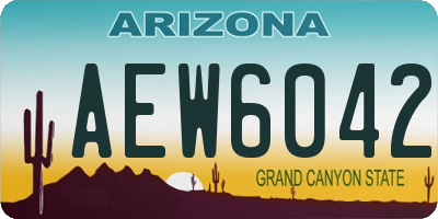 AZ license plate AEW6042