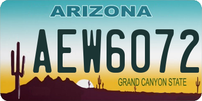 AZ license plate AEW6072