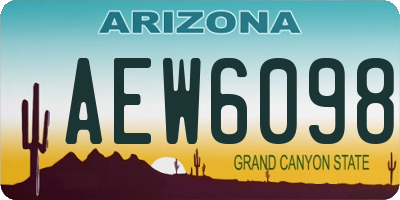 AZ license plate AEW6098