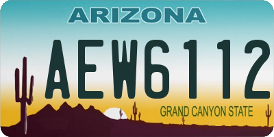 AZ license plate AEW6112