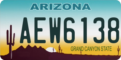 AZ license plate AEW6138