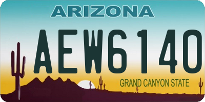 AZ license plate AEW6140