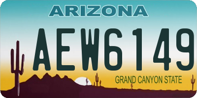 AZ license plate AEW6149