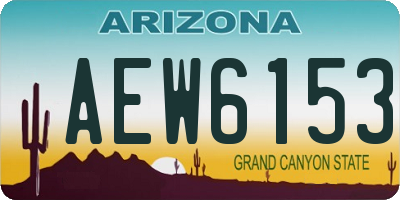 AZ license plate AEW6153
