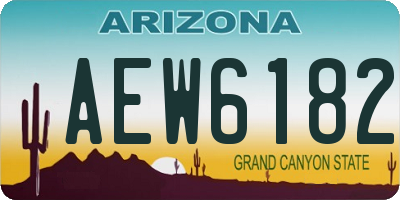 AZ license plate AEW6182