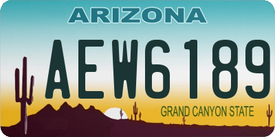 AZ license plate AEW6189