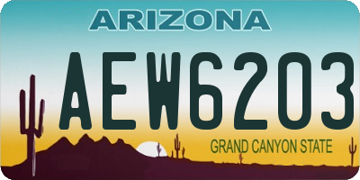 AZ license plate AEW6203