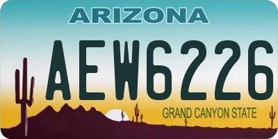 AZ license plate AEW6226