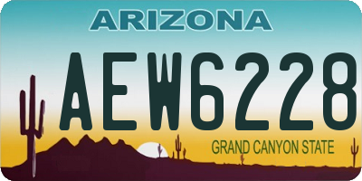 AZ license plate AEW6228