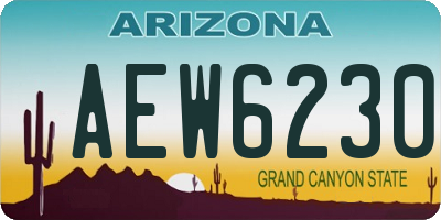 AZ license plate AEW6230