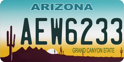 AZ license plate AEW6233
