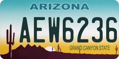 AZ license plate AEW6236