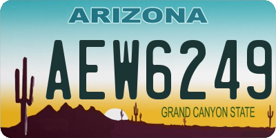 AZ license plate AEW6249