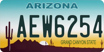 AZ license plate AEW6254
