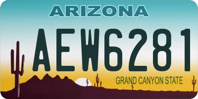 AZ license plate AEW6281