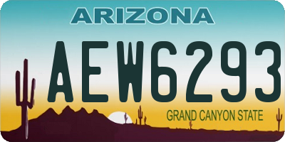 AZ license plate AEW6293