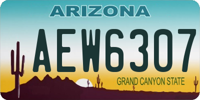 AZ license plate AEW6307