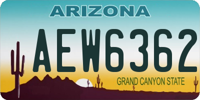 AZ license plate AEW6362