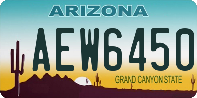 AZ license plate AEW6450