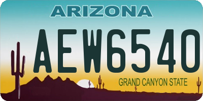 AZ license plate AEW6540