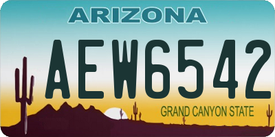 AZ license plate AEW6542