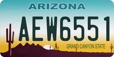 AZ license plate AEW6551