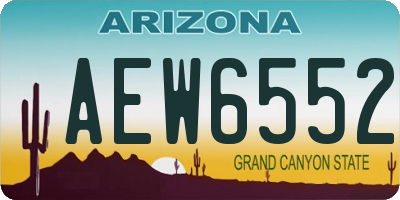 AZ license plate AEW6552