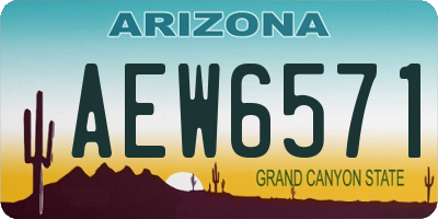 AZ license plate AEW6571