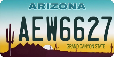 AZ license plate AEW6627